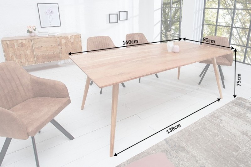 drewniany stół do salonu MysticLiving 160x90, wymiary